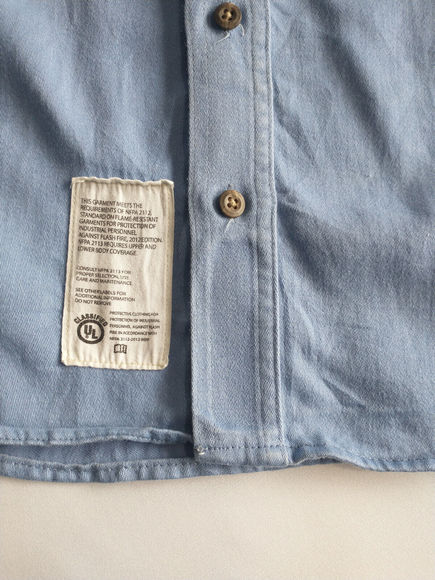 Carhartt FR | Men's Blue Flame Resistant Work Shirt Long Sleeve Workwear | L - Picture 3 of 6